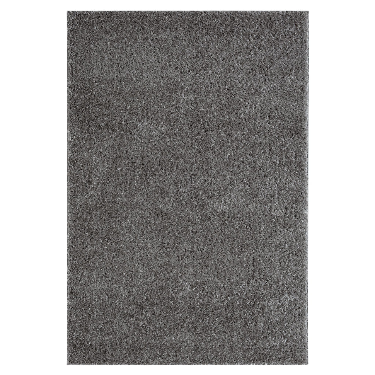 Grey and silver modern shaggy rug with a soft, plush polyester pile.