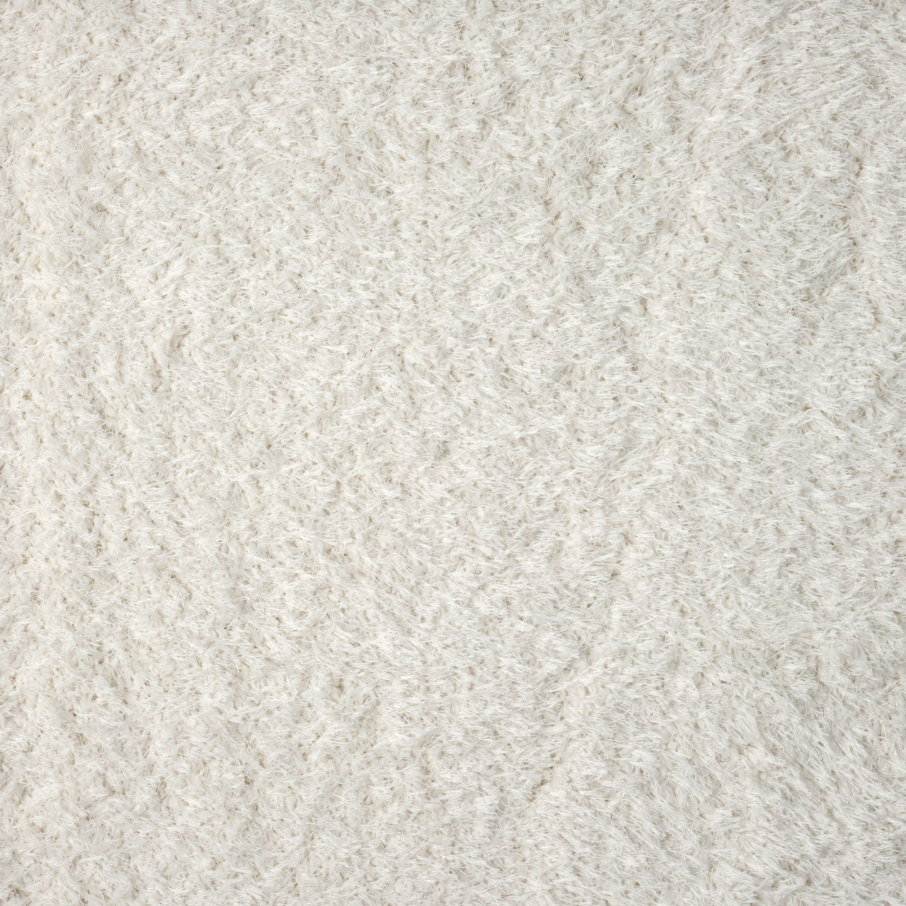 Cream-colored modern shaggy runner rug with thick, plush polyester fibers and subtle textured pattern.