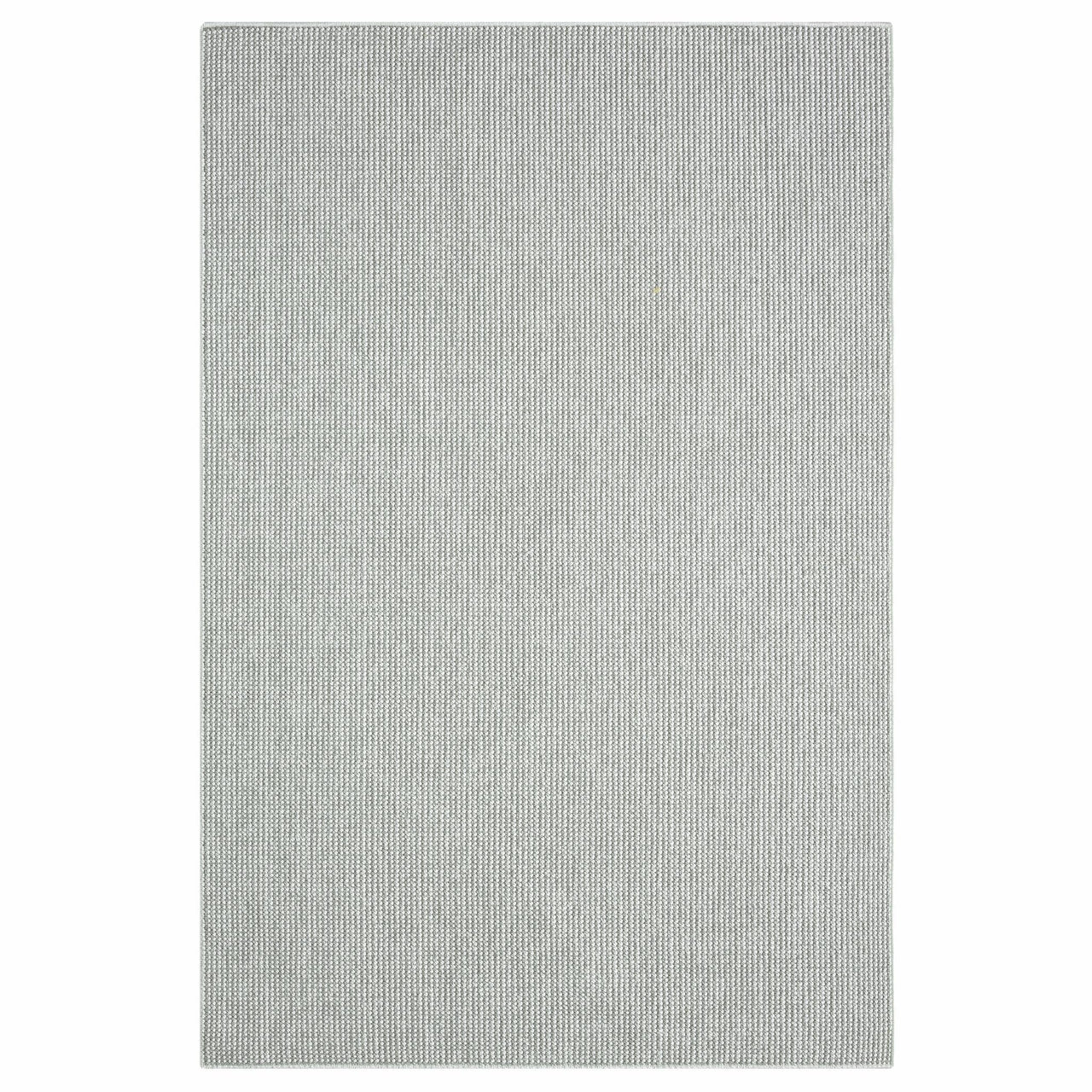 Silver grey flatweave rug with subtle linear texture and minimalist modern design.