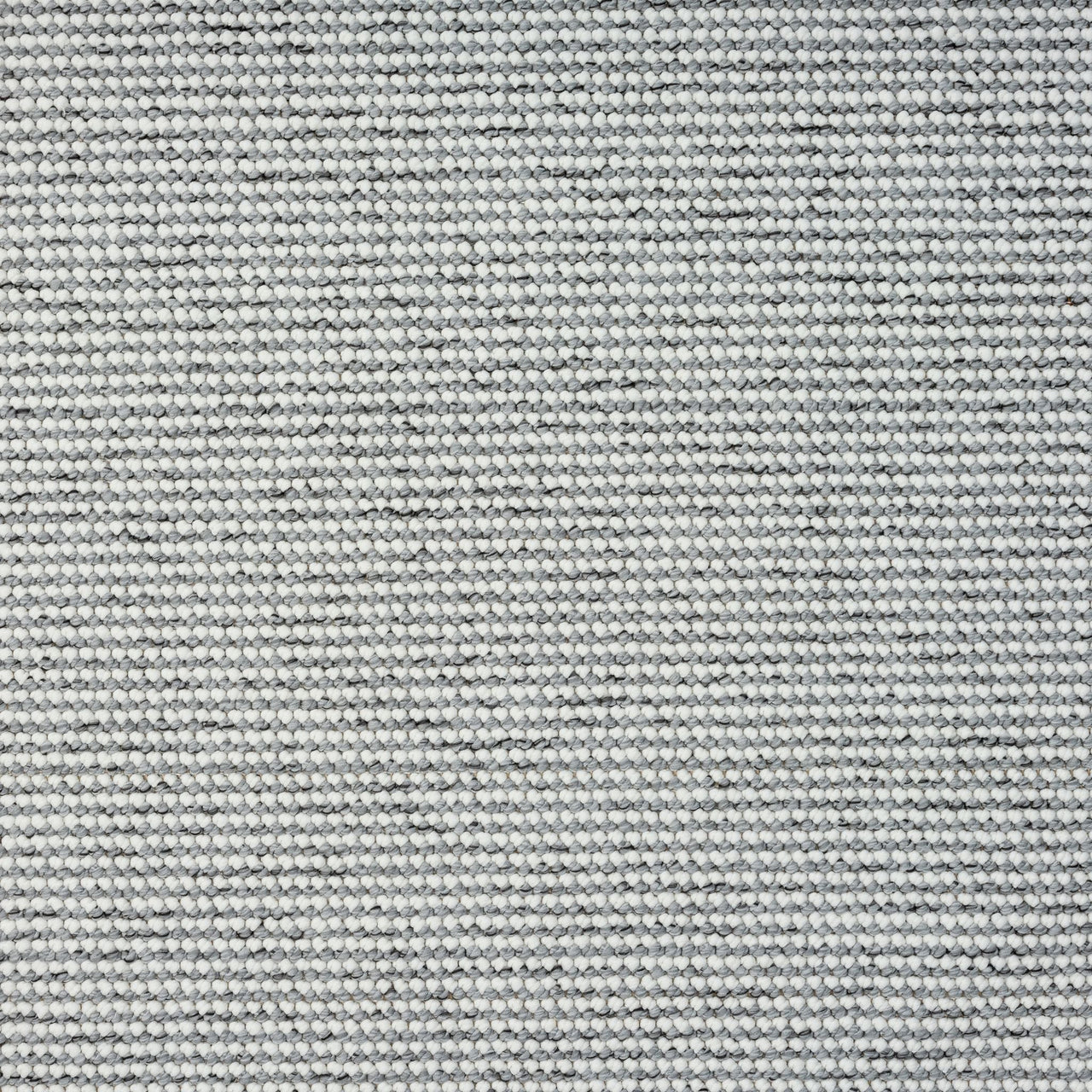 Grey flatweave runner rug with subtle horizontal textured stripes in a minimalist design.
