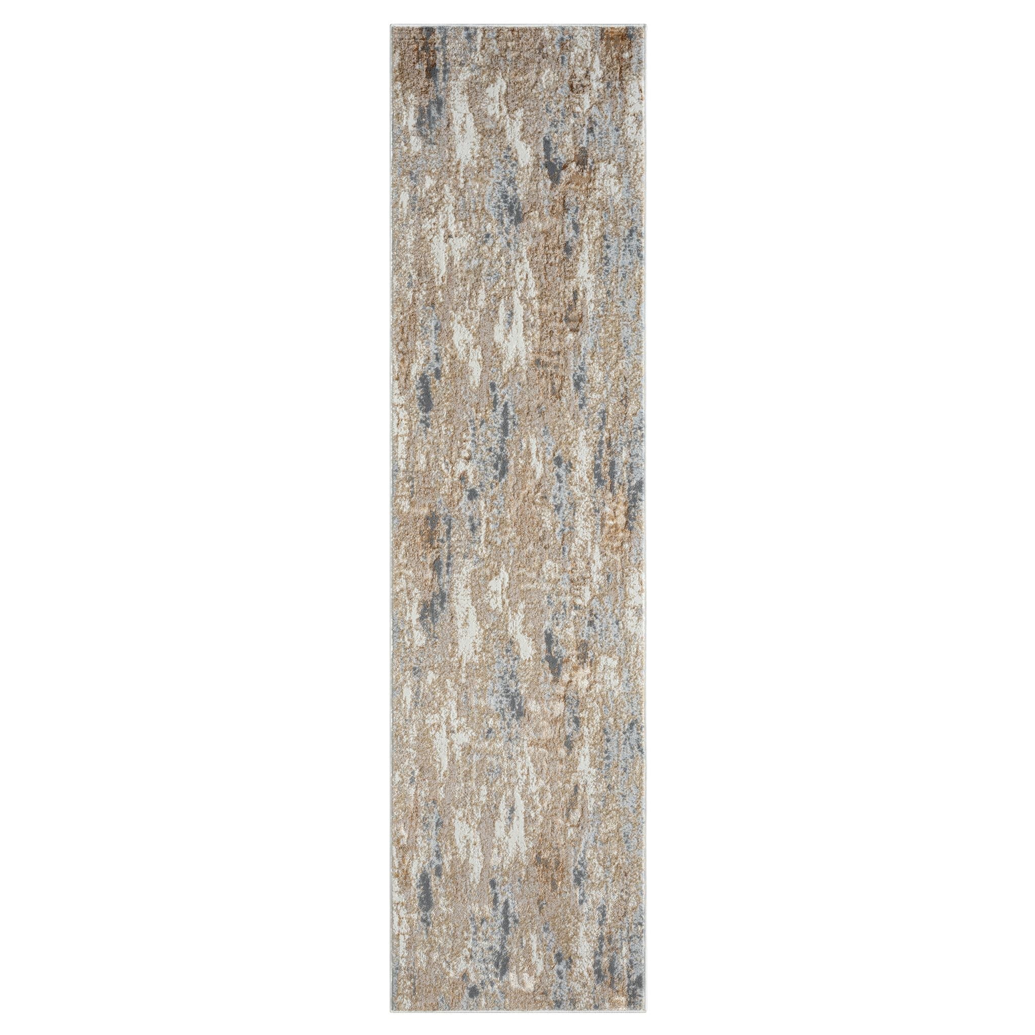 Long, narrow rug with a textured pattern.