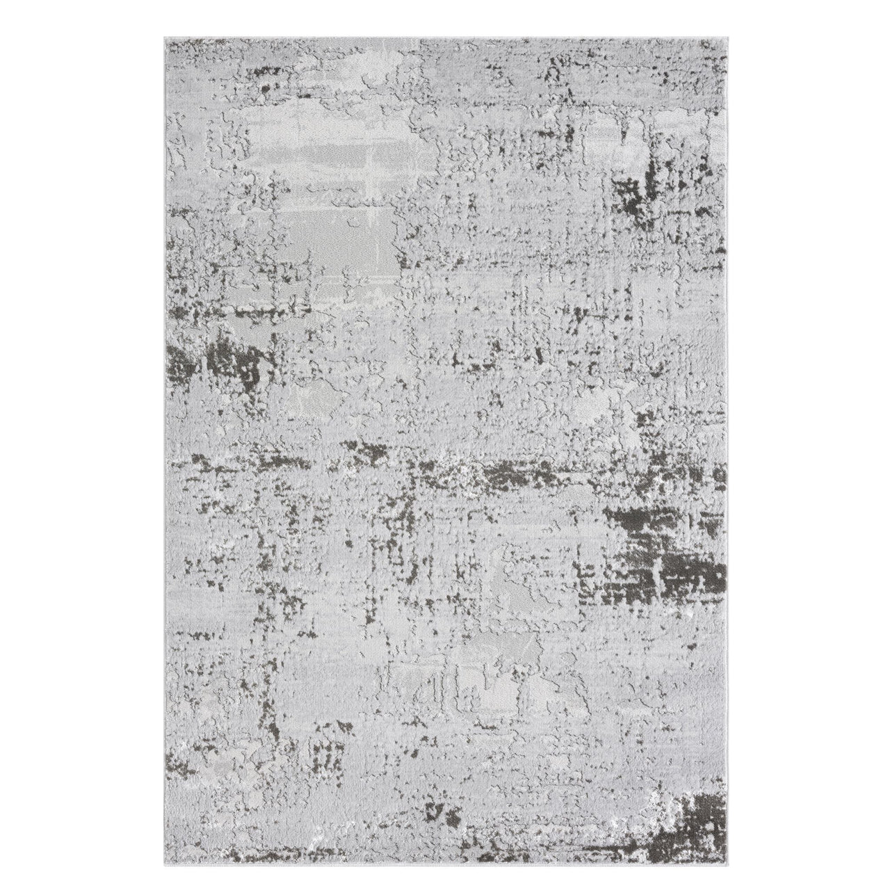 Gray and white textured area rug