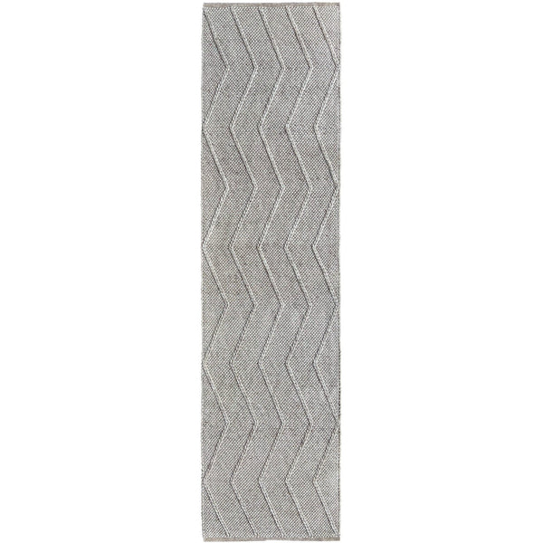 Umea Zig Zag Beige Wool Polyester Runner Rug - Rugs Of Beauty - 1