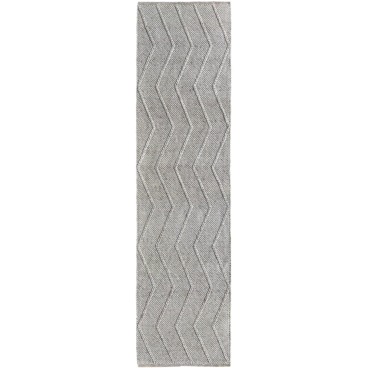 Umea Zig Zag Beige Wool Polyester Runner Rug - Rugs Of Beauty - 1