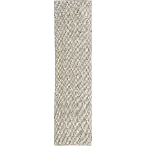 Umea Zig Zag Cream Wool Polyester Runner Rug