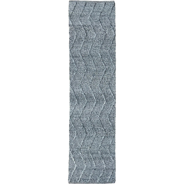 Umea Zig Zag Dark Grey Wool Polyester Runner Rug - Rugs Of Beauty - 1