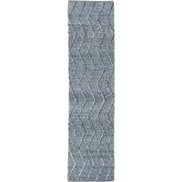 Umea Zig Zag Dark Grey Wool Polyester Runner Rug - Rugs Of Beauty - 1