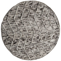 Umea Zig Zag Natural Wool Polyester Round Rug - Rugs Of Beauty - 1
