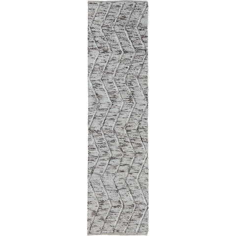 Umea Zig Zag Natural Wool Polyester Runner Rug - Rugs Of Beauty - 1