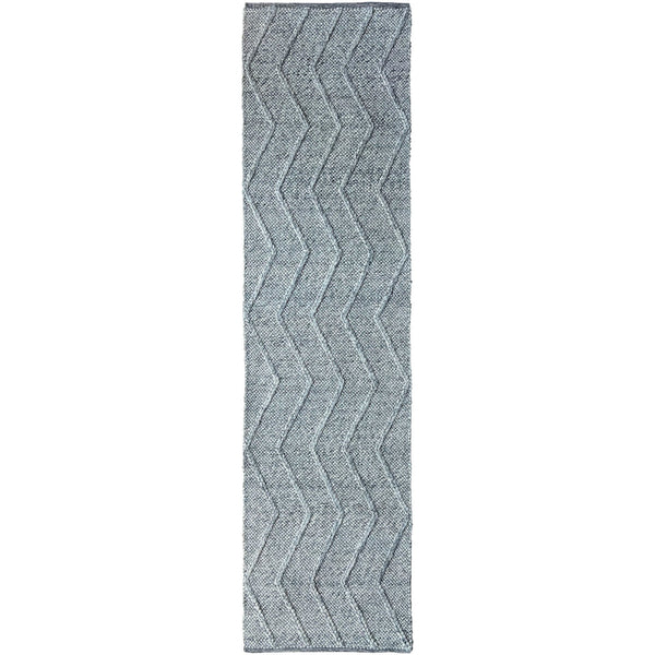 Umea Zig Zag Spotted Grey Wool Polyester Runner Rug - Rugs Of Beauty - 1