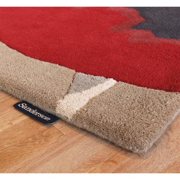 Sanderson Poppies Red Orange 45700 Designer Wool Rug - Rugs Of Beauty - 4