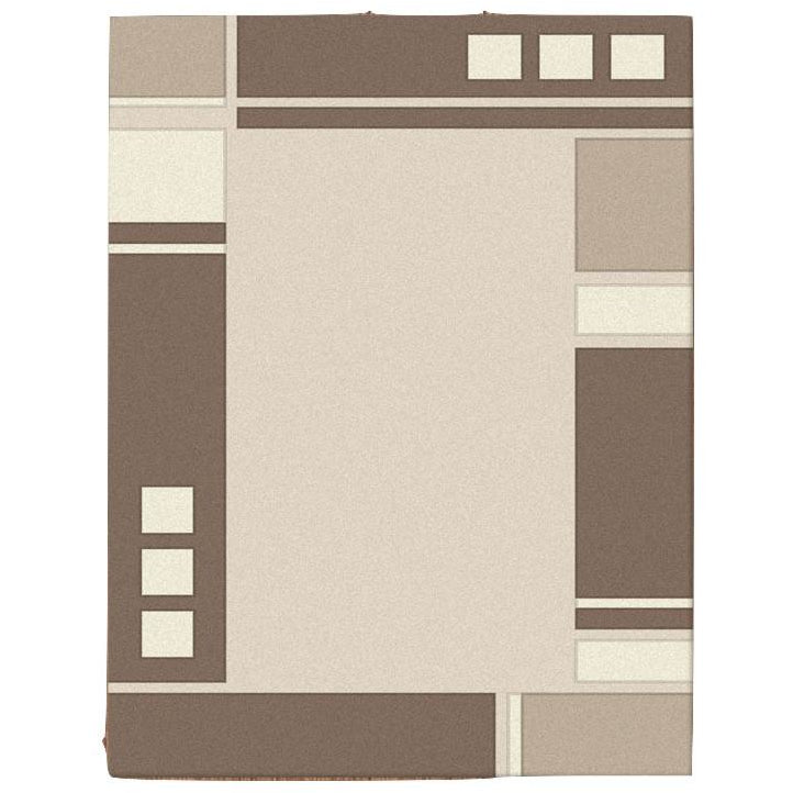 Dover Beige Abstract Multi Coloured Border Modern Rug - 1