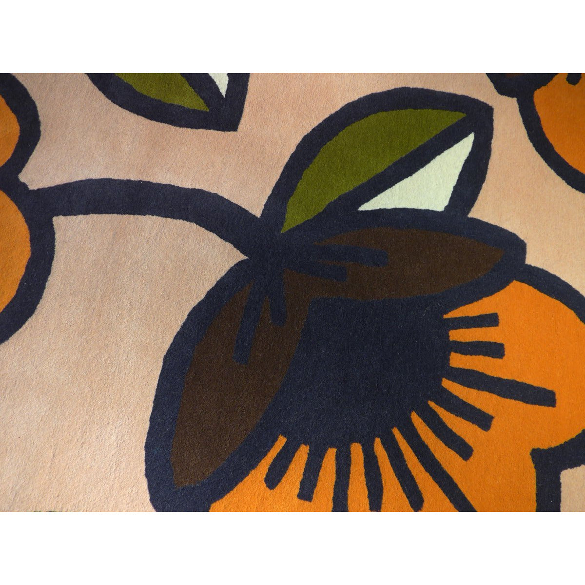 Orla Kiely Passion Flower Pink 059602 Designer Wool Rug - Rugs Of Beauty - 4