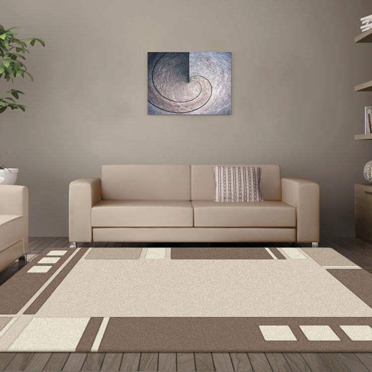 Dover Beige Abstract Multi Coloured Border Modern Rug - 2