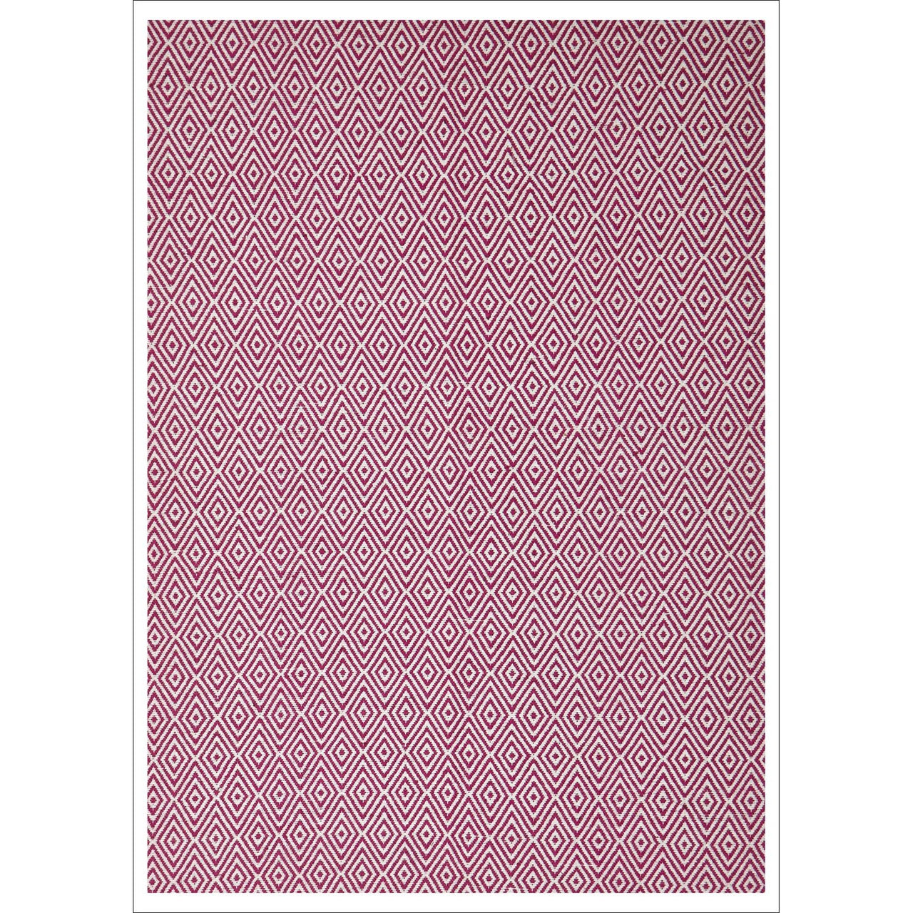 Modern Flatweave Diamond Design Pink Rug - Rugs Of Beauty