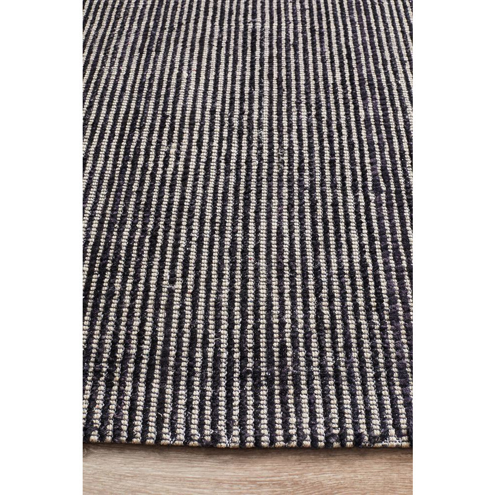 Londrina Black Modern Cut Loop Pile Rayon Cotton Rug - Rugs Of Beauty - 4