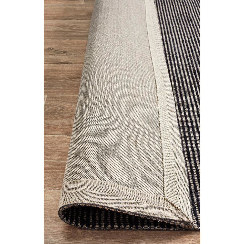 Londrina Black Modern Cut Loop Pile Rayon Cotton Rug - Rugs Of Beauty - 8