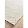 Londrina Ivory White Modern Cut Loop Pile Rayon Cotton Rug - Rugs Of Beauty - 3