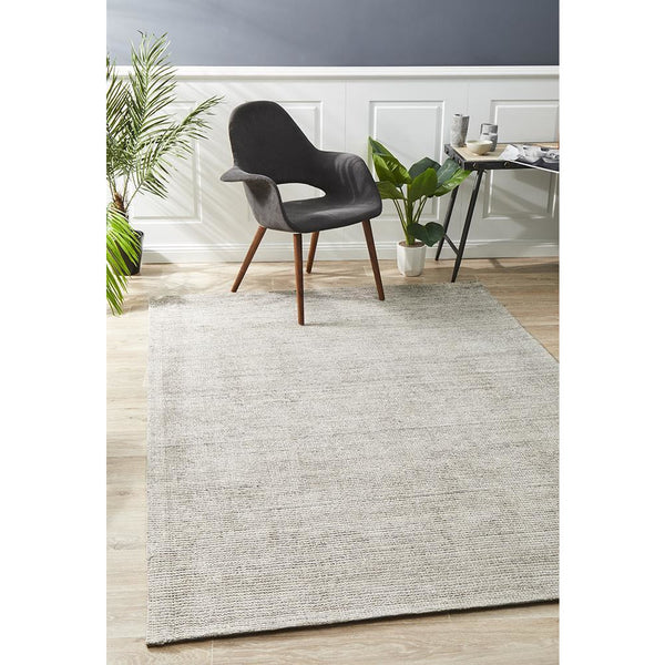Londrina Stone Grey Modern Cut Loop Pile Rayon Cotton Rug - Rugs Of Beauty - 2