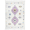 Nibiru 371 White Multi Coloured Tribal Shaggy Rug - Rugs Of Beauty - 1
