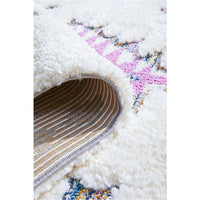 Nibiru 371 White Multi Coloured Tribal Shaggy Rug - Rugs Of Beauty - 7