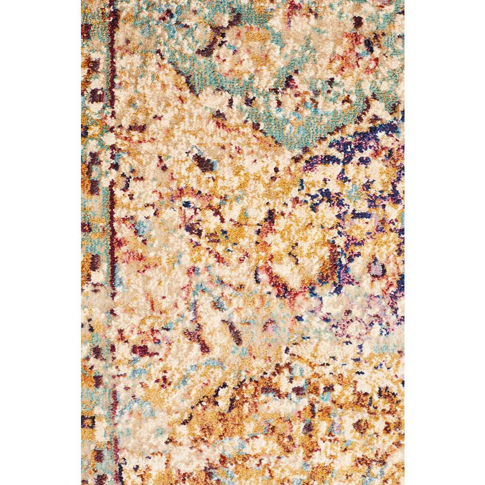 Beliz Ivory Multi Coloured Border Transitional Patterned Designer Rug - Rugs Of Beauty - 6