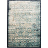 Beliz Light Blue Beige Navy Blue Border Transitional Patterned Rug - Rugs Of Beauty