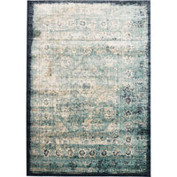 Beliz Light Blue Beige Navy Blue Border Transitional Patterned Rug - Rugs Of Beauty