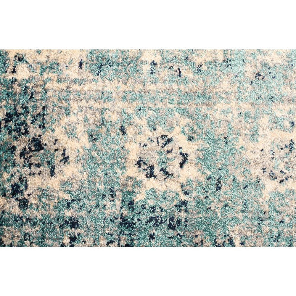 Beliz Light Blue Beige Navy Blue Border Transitional Patterned Rug - Rugs Of Beauty
