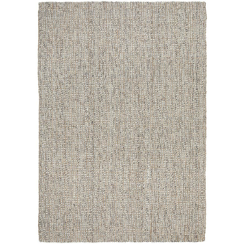 Pori 1251 Hand Loomed Scandinavian Grey Wool Jute Rug - Rugs Of Beauty - 1