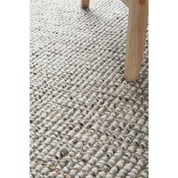 Pori 1251 Hand Loomed Scandinavian Grey Wool Jute Rug - Rugs Of Beauty - 5