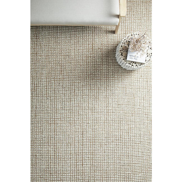 Pori 1252 Hand Loomed Scandinavian White Natural Wool Jute Rug - Rugs Of Beauty - 3