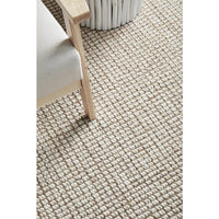Pori 1252 Hand Loomed Scandinavian White Natural Wool Jute Rug - Rugs Of Beauty - 2