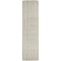 Pori 1252 Hand Loomed Scandinavian White Natural Wool Jute Runner Rug - Rugs Of Beauty - 1