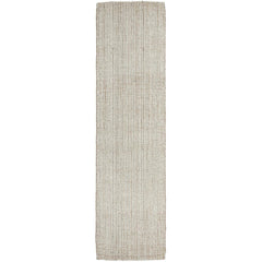 Pori 1252 Hand Loomed Scandinavian White Natural Wool Jute Runner Rug - Rugs Of Beauty - 1