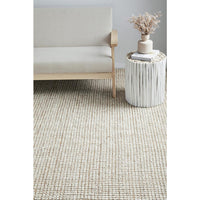 Pori 1252 Hand Loomed Scandinavian White Natural Wool Jute Runner Rug - Rugs Of Beauty - 4