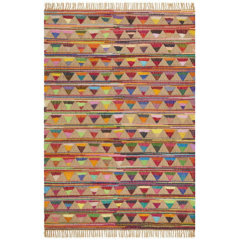 Onega Hand Woven Multi Coloured Jute Cotton Bunting Rug - Rugs Of Beauty - 1