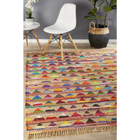 Onega Hand Woven Multi Coloured Jute Cotton Bunting Rug - Rugs Of Beauty - 2