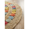 Onega Hand Woven Natural Multi Colour Jute Round Rug - Rugs Of Beauty - 4