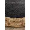 Onega Hand Woven Natural Jute Black Round Rug - Rugs Of Beauty - 3