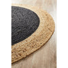 Onega Hand Woven Natural Jute Black Round Rug - Rugs Of Beauty - 4
