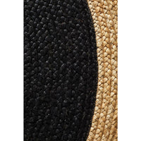Onega Hand Woven Natural Jute Black Round Rug - Rugs Of Beauty - 5