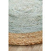 Onega Hand Woven Natural Jute Round Blue Rug - Rugs Of Beauty - 3