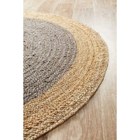 Onega Hand Woven Charcoal Jute Round Rug - Rugs Of Beauty - 4