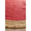 Onega Hand Woven Natural Jute Round Cherry Red Rug - Rugs Of Beauty - 3