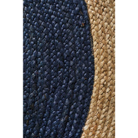 Onega Hand Woven Natural Jute Round Navy Rug - Rugs Of Beauty - 5