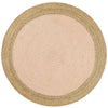 Onega Hand Woven Natural Jute Round Pink Rug - Rugs Of Beauty - 1