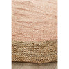 Onega Hand Woven Natural Jute Round Pink Rug - Rugs Of Beauty - 3