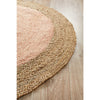 Onega Hand Woven Natural Jute Round Pink Rug - Rugs Of Beauty - 4