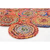 Onega Hand Woven Multi Coloured Round Patterned Jute Rug - Rugs Of Beauty - 2